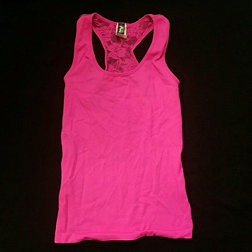 Bright pink tank top
